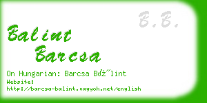 balint barcsa business card